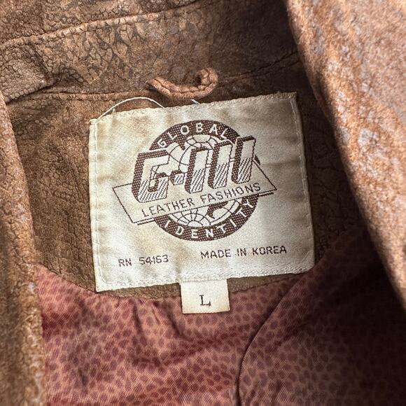 G III Leather Jacket Women Sz L Patchwork Moto Western Rockabilly Distressed 80s - Picture 3 of 8